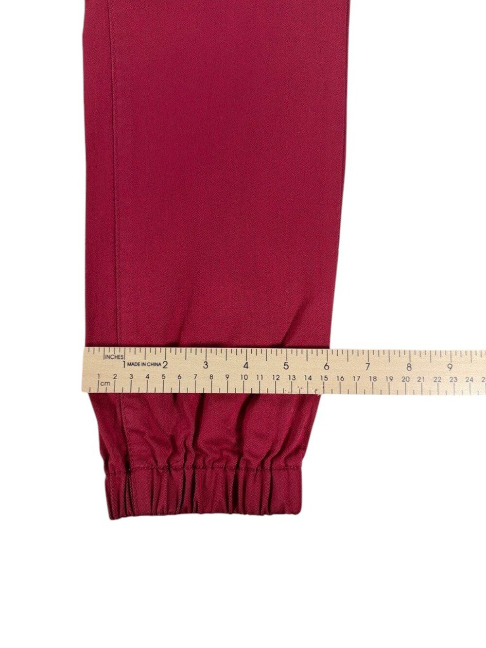 Women's Burgundy Casual Jogger Pants Size 13/14 Elastic Waist Drawstring - Picture 7 of 12